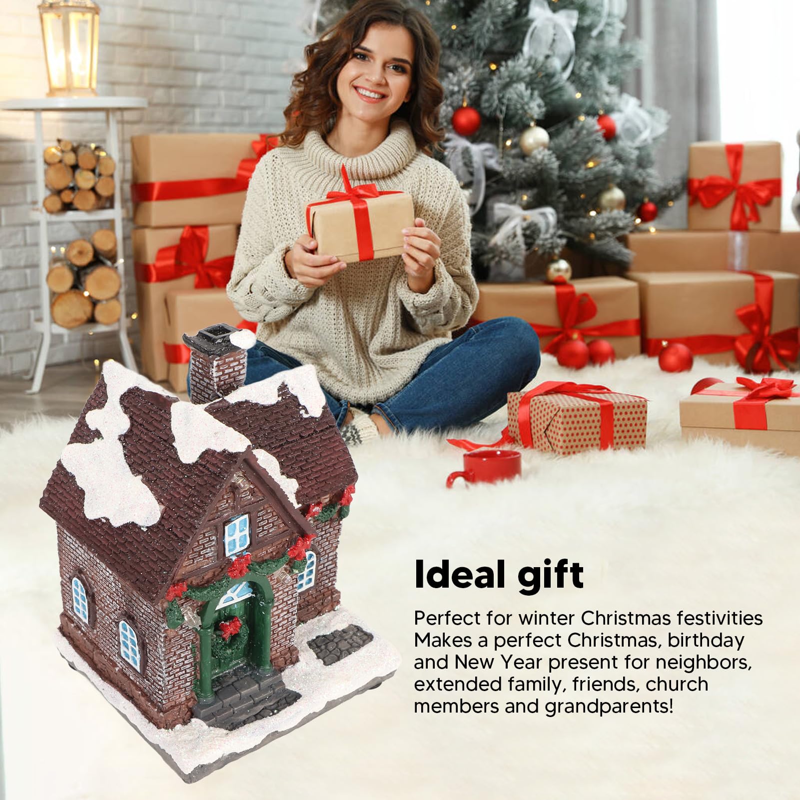 Amazon.co.jp: クリスマスビレッジハウス、LED照明付きクリスマス